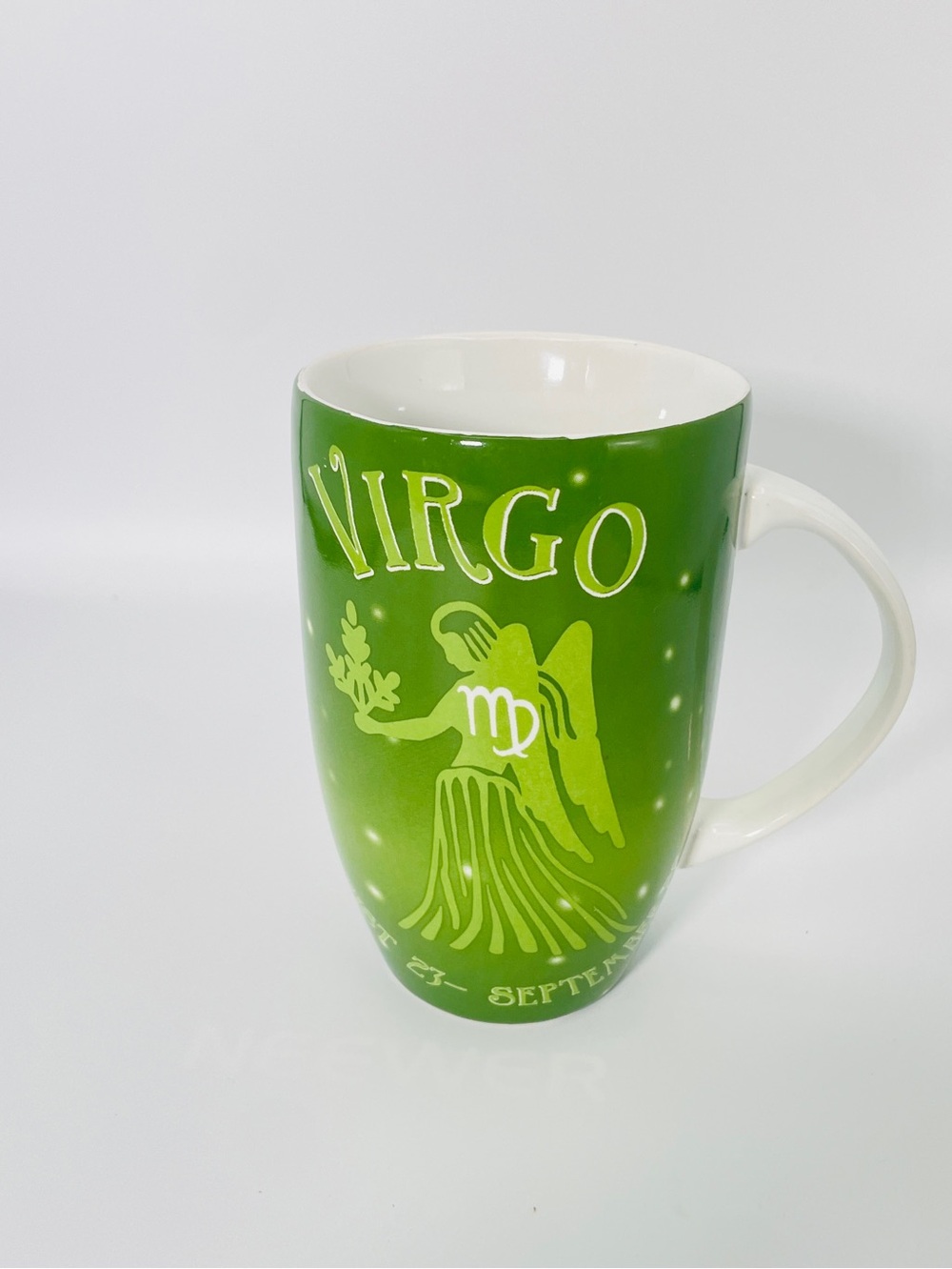 Coventry  Virgo Zodiac Astrology  Green Porcelain  20 ozCoffee Mug Horoscope Cup